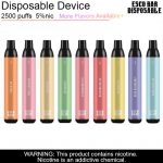 Nuevos y competitivos, estados UNIDOS China de Alta Calidad Esco Barras de Malla de 2500 Bocanadas Desechables Vape Dispositivo Proveedor al por mayor del Fabricante de 2