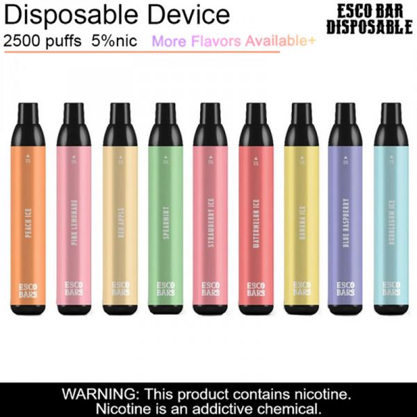 Nuevos y competitivos, estados UNIDOS China de Alta Calidad Esco Barras de Malla de 2500 Bocanadas Desechables Vape Dispositivo Proveedor al por mayor del Fabricante de 2