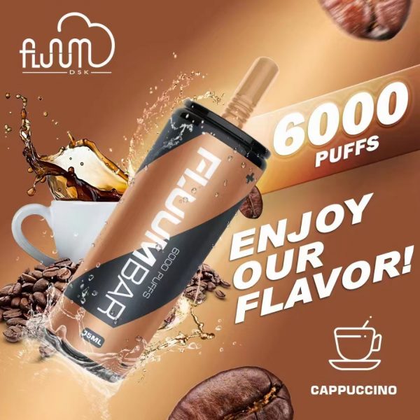 New USA China 100% Original 6000 Puffs Fluum Rechargeable Disposable E cig Vape in Coke Cola Shape Wholesale Supplier and OEM Manufacturer-Cappuccino-kontamvape.com