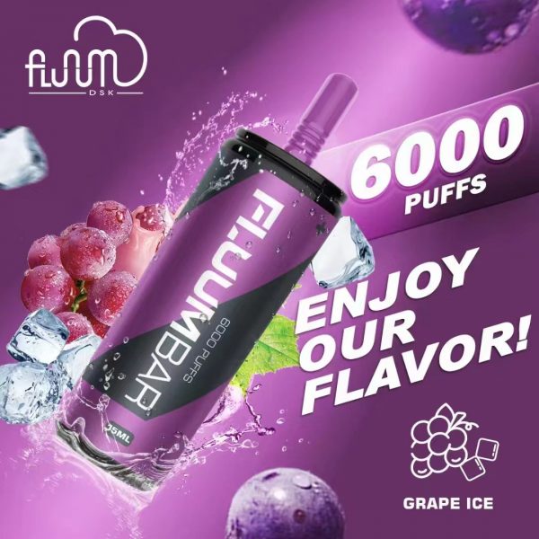 New USA China 100% Original 6000 Puffs Fluum Rechargeable Disposable E cig Vape in Coke Cola Shape Wholesale Supplier and OEM Manufacturer-Grape-Ice-kontamvape.com