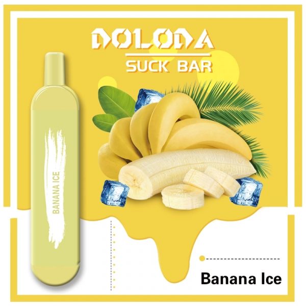 Original High Quality USA China Europe TPD Compliant Doloda Portable Slim Suck Bar Mesh Coil 600 Puffs Disposable E Cig Vape Device Wholesale Supplier and OEM Manufacturer-Banana-Ice-Kontamvape.com