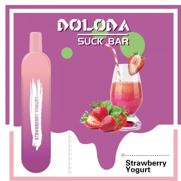 Original High Quality USA China Europe TPD Compliant Doloda Portable Slim Suck Bar Mesh Coil 600 Puffs Disposable E Cig Vape Device Wholesale Supplier and OEM Manufacturer-Strawberry-Yogurt-Kontamvape.com