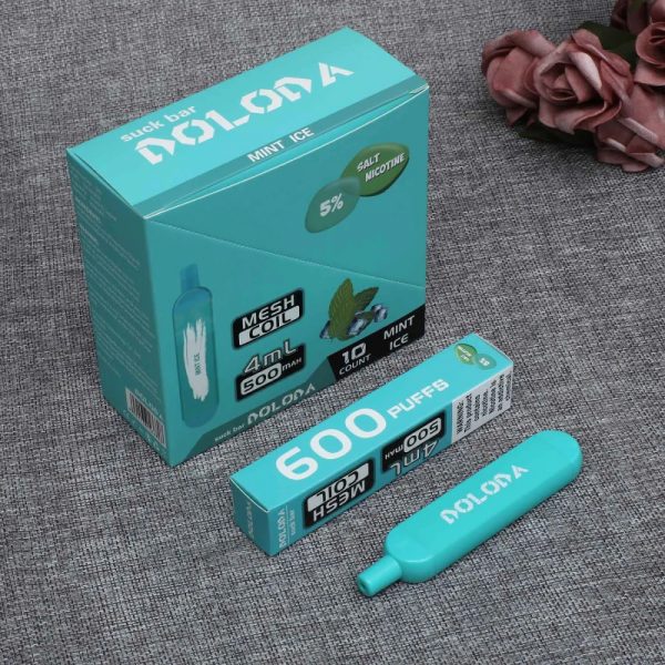 Original High Quality USA China Europe TPD Compliant Doloda Portable Slim Suck Bar Mesh Coil 600 Puffs Disposable E Cig Vape Device Wholesale Supplier and OEM Manufacturer-Blue-Mint-Ice-2-Kontamvape.com