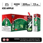 Competitive USA China Original Genuine High Quality Best Price Rechargeable RHINOS 6000 Puffs in Apple-Ice-kontamvape.com