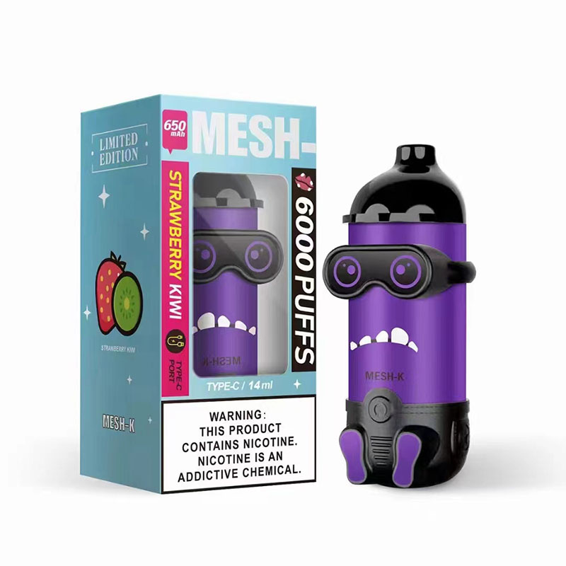 Strawberry Kiwi-Rechargeable Minions-Mesh-K-6000 Puffs Disposable Ecig-kontamvape.com