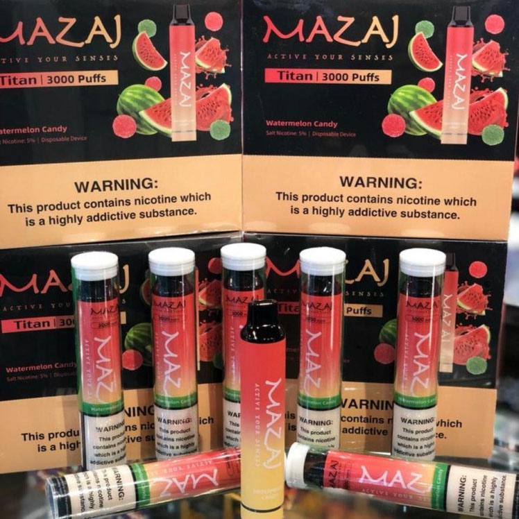 Competitive Middle East USA China High Quality Mazaj Titan 3000 Bulk Disposable Vape Device Wholesale Supplier & OEM Manufacturer-Watermelon-Candy-kontamvape.com