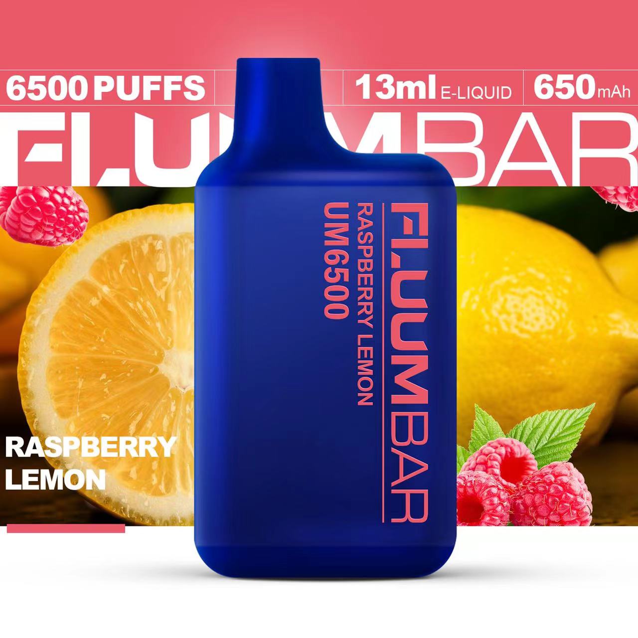 New USA China 100% Original Rechargeable Fluum Bar UM6500 Disposable 6500 Puffs E cig Vape Wholesale Supplier and OEM Sole Genuine Manufacturer-Raspberry-Lemon-1-www.kontamvape.com