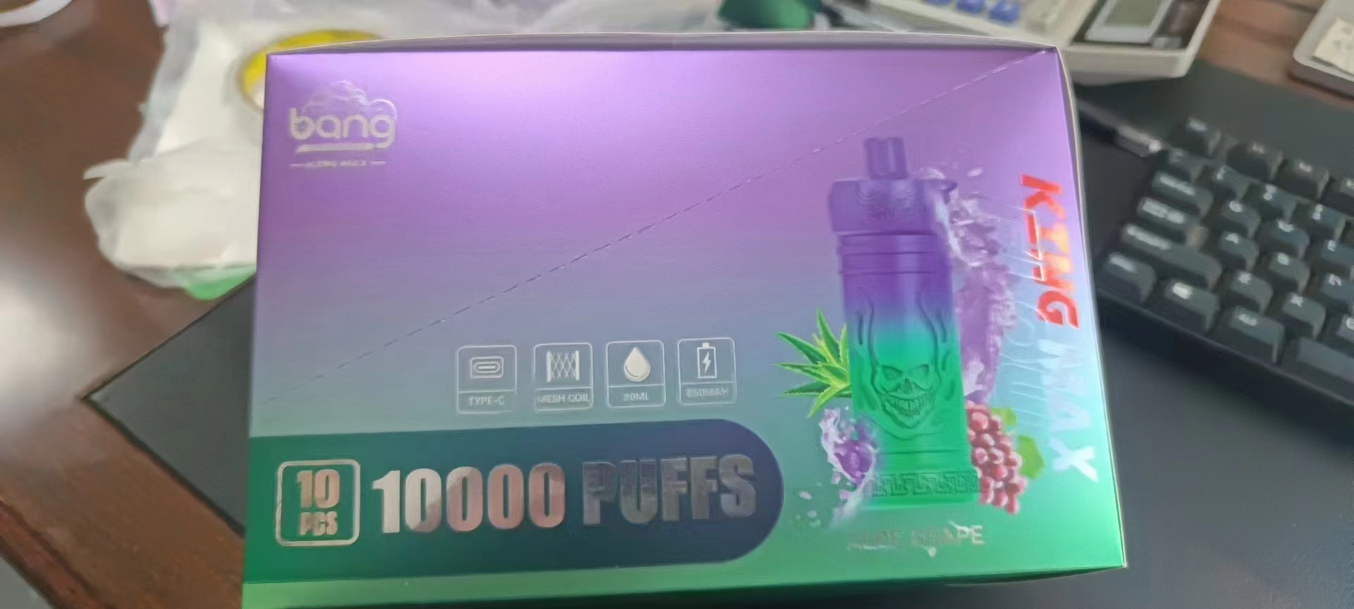RGB LED Flashing Light Air Flow Adjustable Bang King Max 10000 Puffs in Limited Edition Packing Disposable Vape Device ECigarette Wholesale Supplier-Aloe-Grape-2-www.kontamvape.com