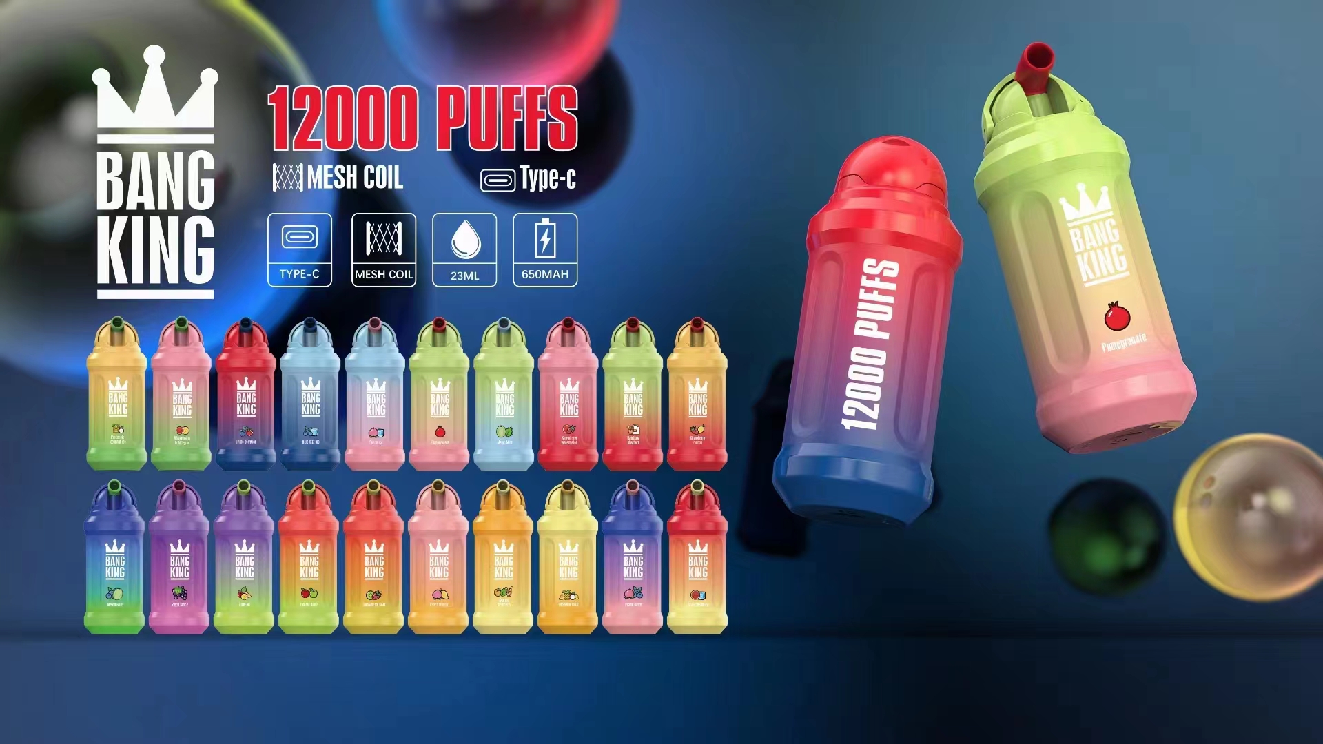 Competitive New USA China High Quality Bang King 12000 Puffs Disposable Vape Device E-Cigarette Wholesale Supplier and OEM Genuine Manufacturer-All-flavours-3-www.kontamvape.com