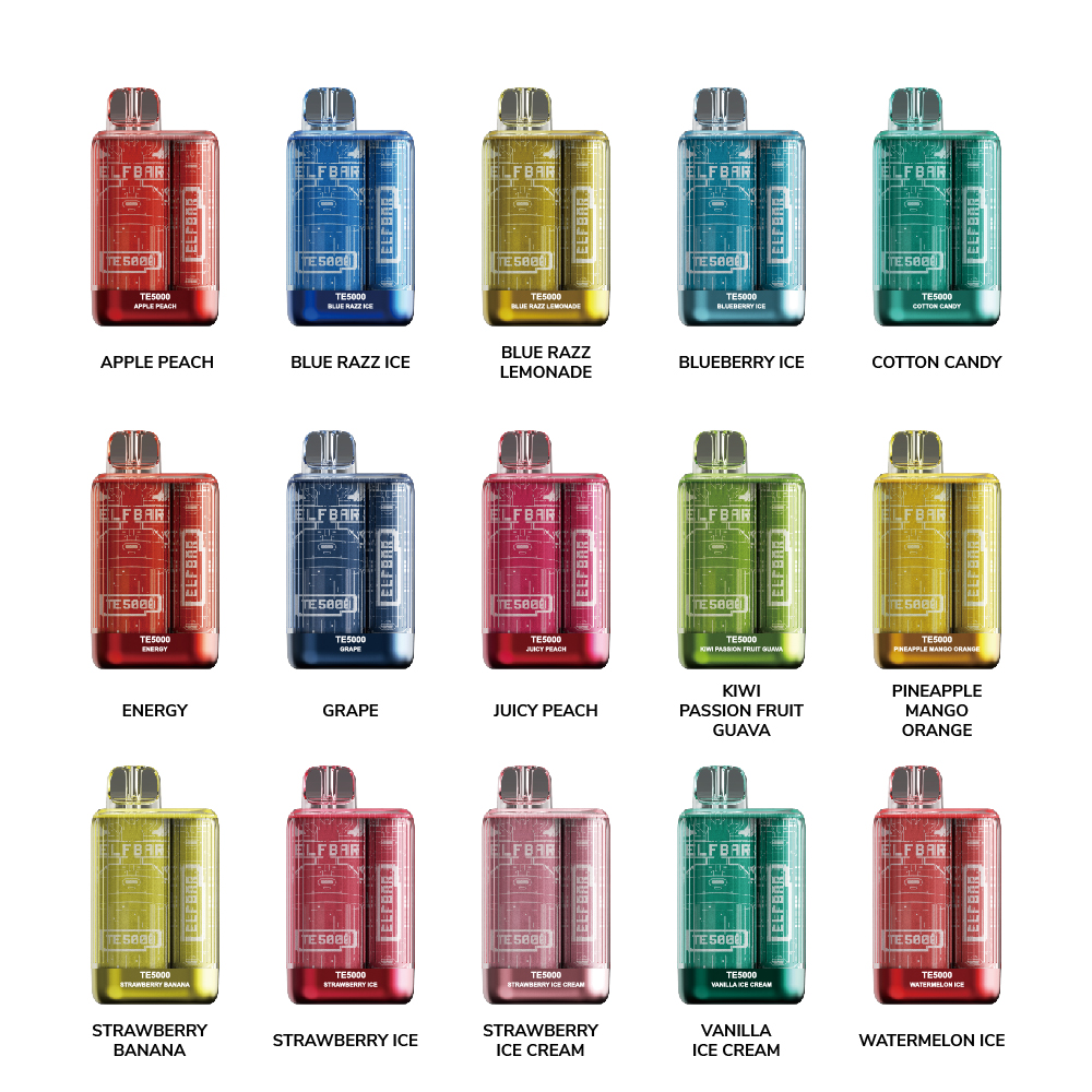 Competitive New USA China High Quality Elf Bar TE5000 5000 Puffs Disposable Vape Device E-Cigarette Wholesale Supplier and OEM Manufacturer-All-Flavours-www.kontamvape.com