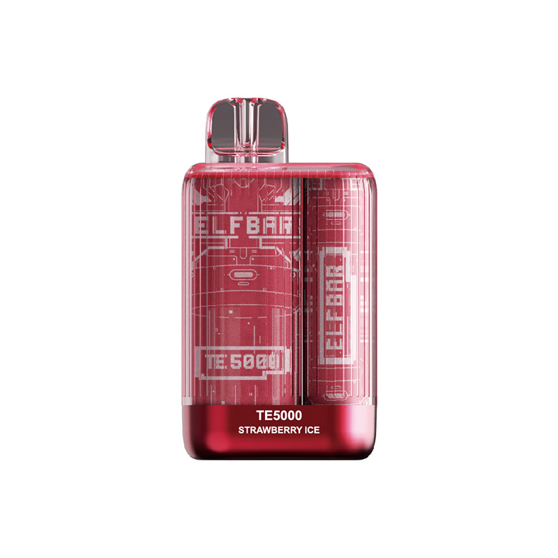 Competitive-New-USA-China-High-Quality-Elf-Bar-TE5000-5000-Puffs-Disposable-Vape-Device-E-Cigarette-Wholesale-Supplier-and-OEM-Manufacturer-Strawberry-Ice-www.kontamvape.com