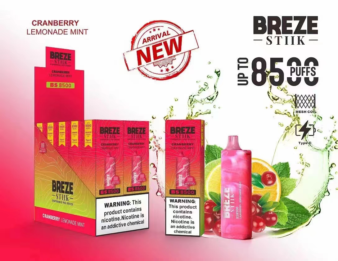 Original USA Europe China High Quality Breze Stiik BS8500 Puffs Disposable Vape Device E-Cigarette Wholesale Supplier and Manufacturer-Cranberry-Lemonade-Mint-2-www.kontamvape.com