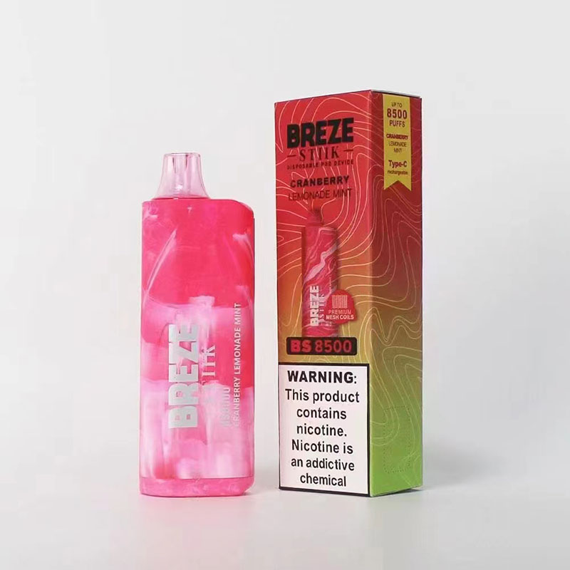 Original USA Europe China High Quality Breze Stiik BS8500 Puffs Disposable Vape Device E-Cigarette Wholesale Supplier and Manufacturer-Cranberry-Lemonade-Mint-www.kontamvape.com