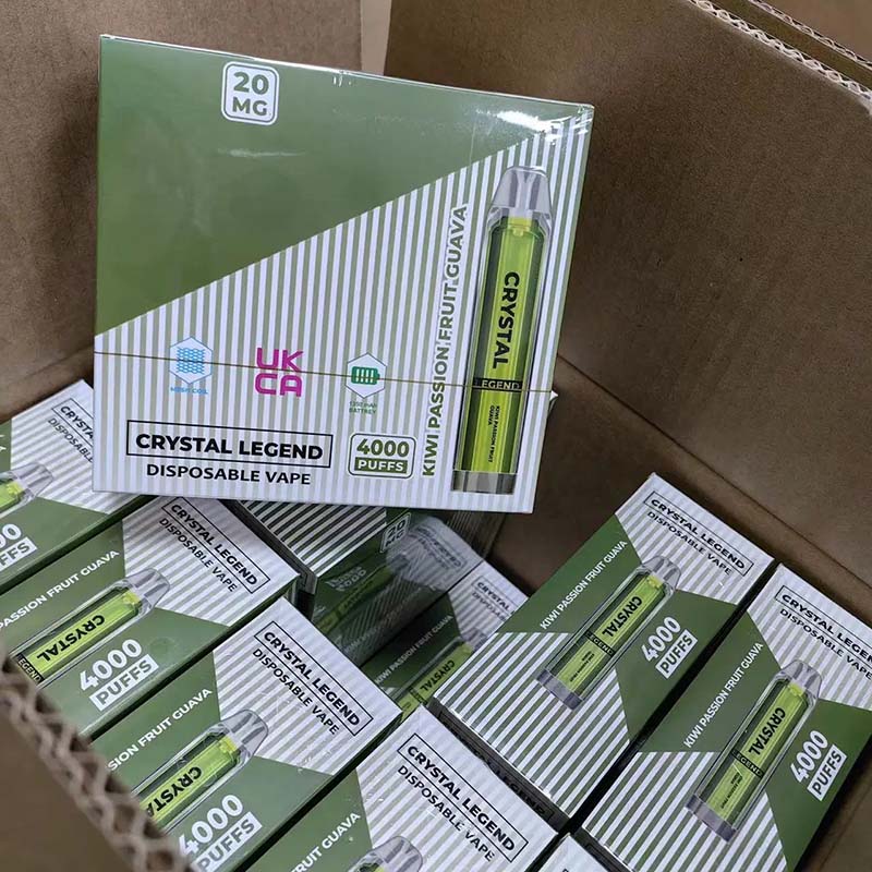 Competitive New USA China High Quality Crystal Legend 4000 Disposable Vape Device E-Cigarette-Kiwi-Passion-Fruit-Guava-www.kontamvape.com