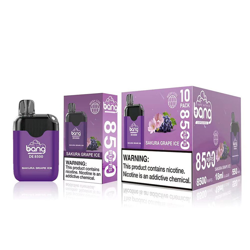 Asli Cina Amerika Serikat Eropa Inggris Asia Bang DE 8500 Perangkat Vape Sekali Pakai E-Rokok Grosir Pemasok Distributor dan OEM ODM Asli Manufacturer-Sakura-Grape-Ice-www.kontamvape.com