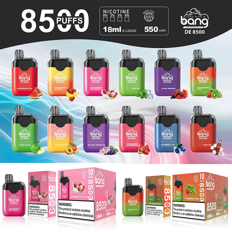 Asli Cina Amerika Serikat Eropa Inggris Asia Bang DE 8500 Perangkat Vape Sekali Pakai E-Rokok Grosir Pemasok Distributor dan OEM ODM Asli Manufacturer-all-flavours-www.kontamvape.com