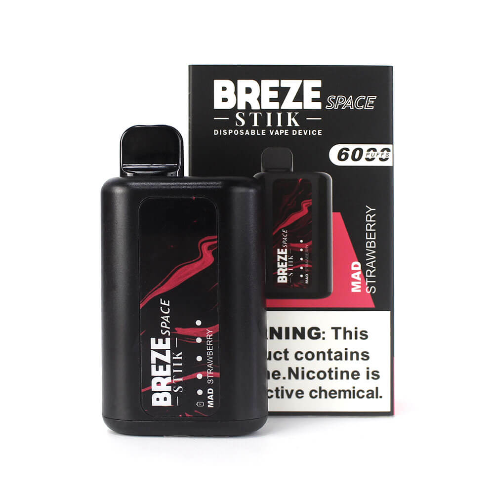 Original No Recargables Breze Stiik Espacio de 6000 Soplos con el Indicador de la Batería Desechable Vape Dispositivo E-Cigarette-Mad-Strawberry-www.kontamvape.com