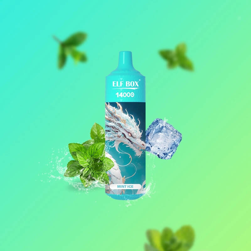 Original China USA Europe UK Asia Rechargeable Elf Box Tornado 14000 With RGB Led light similar to RandM Disposable Vape Device E-Cigarette-Mint-Ice-2-www.kontamvape.com
