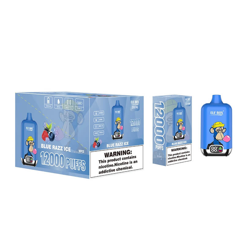 元中国米国欧州英国の二次エルフボックスデジタル12000とEliquid&電池指標の画面と同様RandM Vapeの使い捨てデバイスEcig-3-www.kontamvape.com