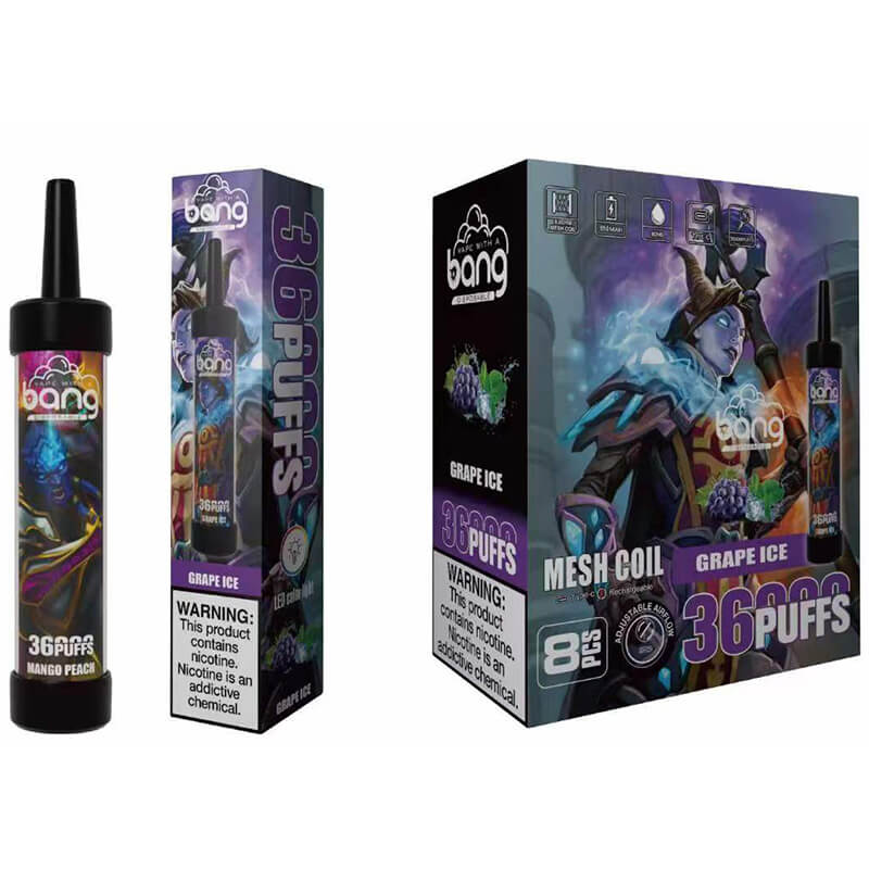 Estados UNIDOS Europa reino unido China Original Bang 36000 Soplos con el Sub Ohm Malla Bobinas DTL Desechables Vape Dispositivo E-Cigarette-Grape-Ice-www.kontamvape.com