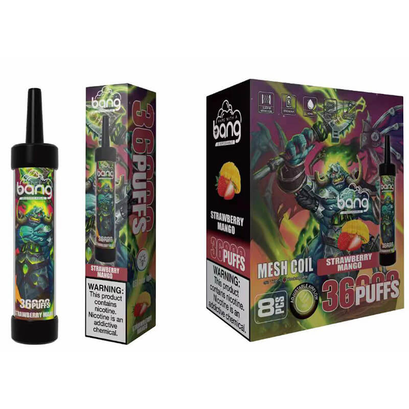 Estados UNIDOS Europa reino unido China Original Bang 36000 Soplos con el Sub Ohm Malla Bobinas DTL Desechables Vape Dispositivo E-Cigarette-Strawberry-Mango-www.kontamvape.com
