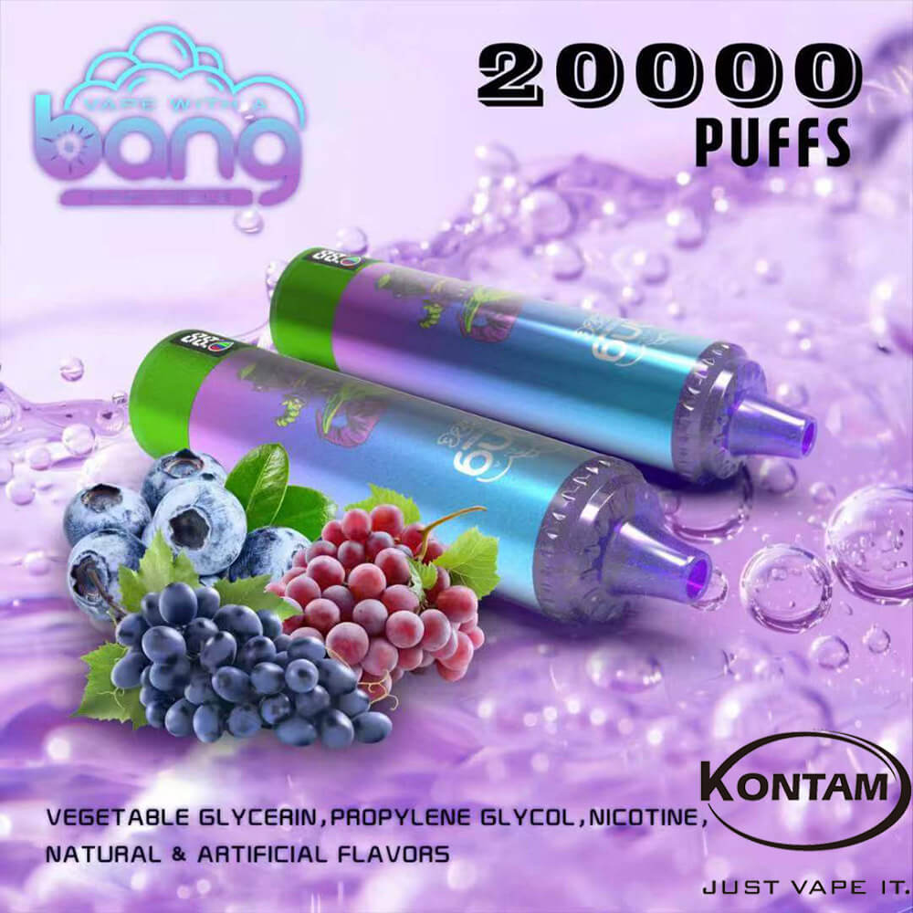 Nueva Europa, estados UNIDOS reino unido China Original Bang Blaze 20000 con Pantalla Desechables Vape Dispositivo E-Cigarette-Blueberry-Grape-www.kontamvape.com