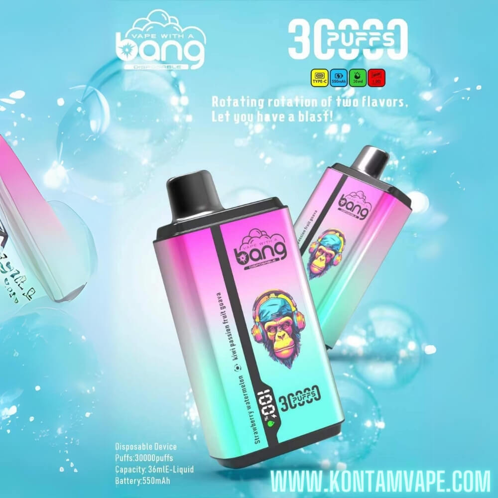 Original de China, estados UNIDOS Europa reino unido Asia Bang Interruptor de Doble Sabores 30000 Bocanadas con Pantalla Desechables Vape Dispositivo E-Cigarette-all-flavours-5-www.kontamvape.com