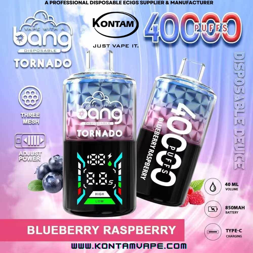 Original Bang Tornado 40000 con Tres Bobinas de Malla Desechables Vape Dispositivo Ecig – Oficial de Proveedores, fabricantes y distribuidores por Kontam Tech-Blueberry-Raspberry-www.kontamvape.com