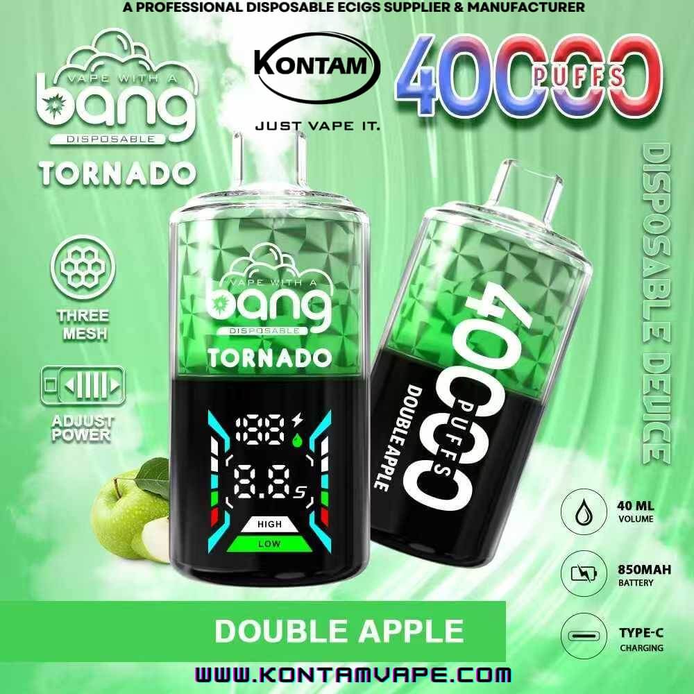 Original Bang Tornado 40000 con Tres Bobinas de Malla Desechables Vape Dispositivo Ecig – Oficial de Proveedores, fabricantes y distribuidores por Kontam Tech-Double-Apple-www.kontamvape.com