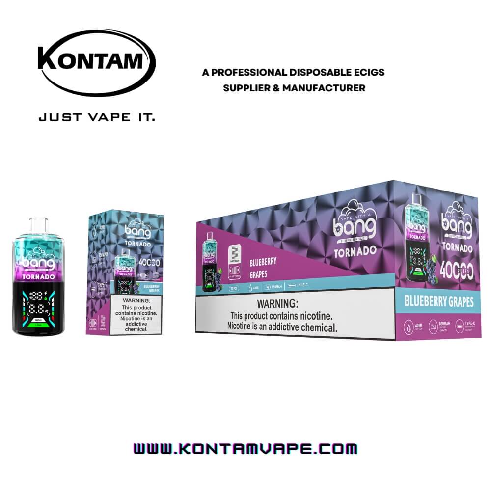 Original Bang Tornado 40000 con Tres Bobinas de Malla Desechables Vape Dispositivo Ecig–Oficial de Proveedores, fabricantes y distribuidores por Kontam Tech-Blueberry-Grapes-www.kontamvape.com