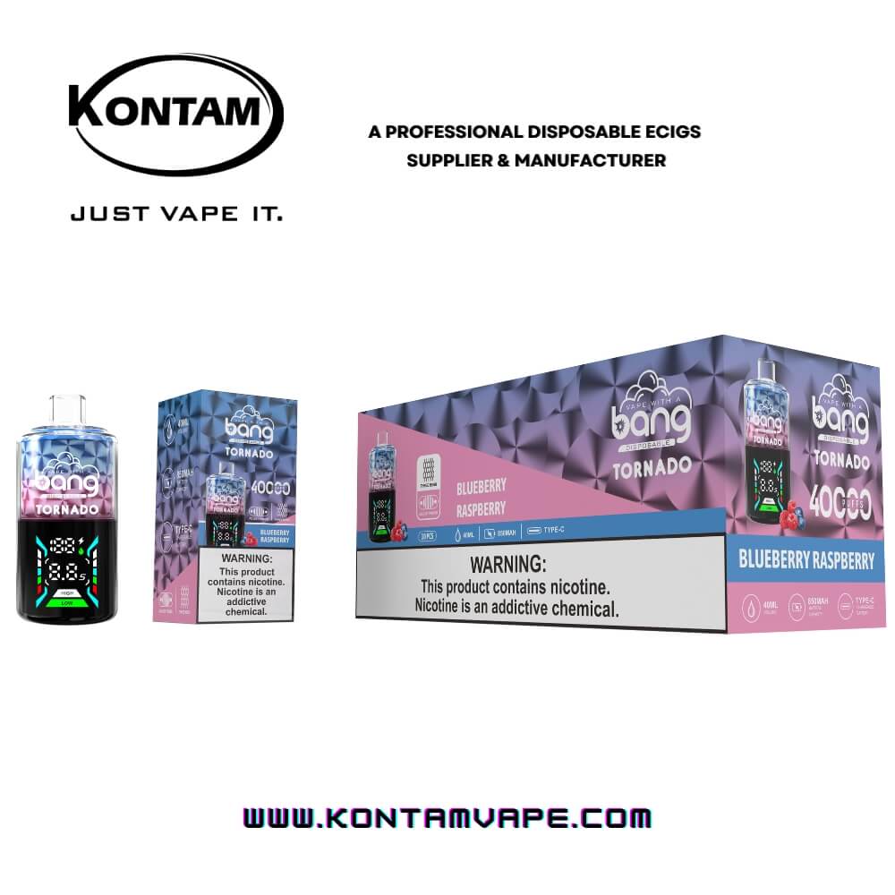 Original Bang Tornado 40000 con Tres Bobinas de Malla Desechables Vape Dispositivo Ecig–Oficial de Proveedores, fabricantes y distribuidores por Kontam Tech-Blueberry-Raspberry-www.kontamvape.com