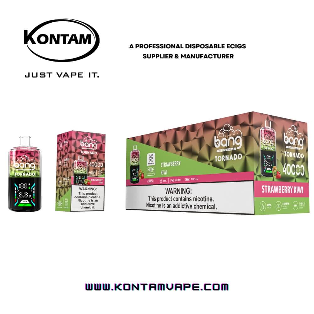 Original Bang Tornado 40000 con Tres Bobinas de Malla Desechables Vape Dispositivo Ecig–Oficial de Proveedores, fabricantes y distribuidores por Kontam Tech-Strawberry-Kiwi-www.kontamvape.com