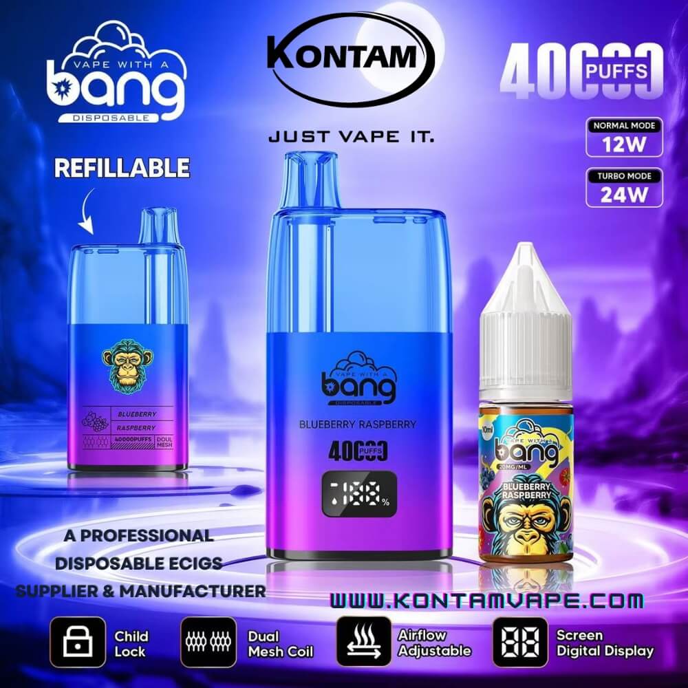 La explosión de Recarga de 40000 Desechables Vape con el Modo Normal & Modo Turbo Oficial del Fabricante, Proveedor, Distribuidor Kontam Tech Company-Blueberry-Raspberry-www.kontamvape.com