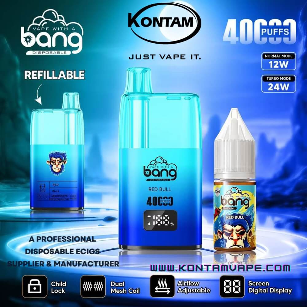 La explosión de Recarga de 40000 Desechables Vape con el Modo Normal & Modo Turbo Oficial del Fabricante, Proveedor, Distribuidor Kontam Tech Company-Red-Bull-www.kontamvape.com