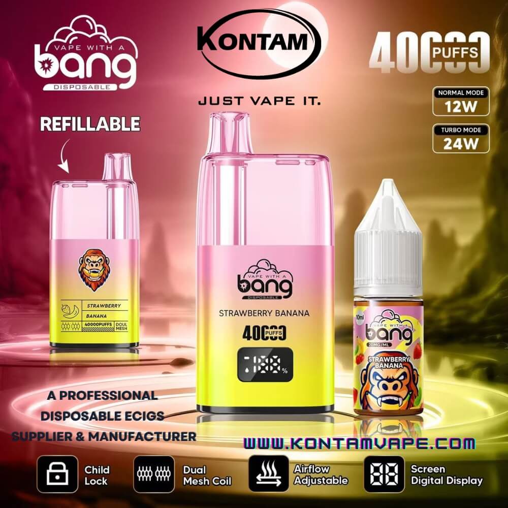 La explosión de Recarga de 40000 Desechables Vape con el Modo Normal & Modo Turbo Oficial del Fabricante, Proveedor, Distribuidor Kontam Tech Company-Strawberry-Banana-www.kontamvape.com