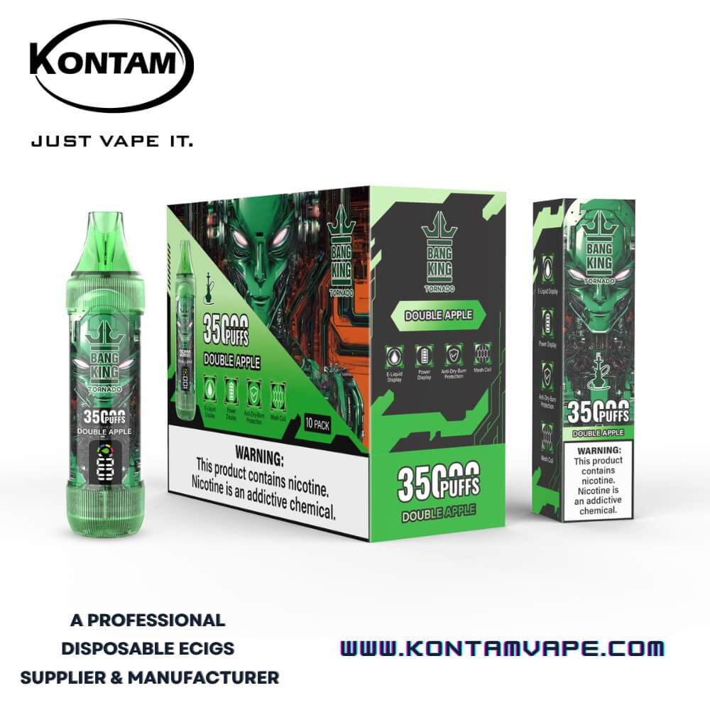 Original Bang King Tornado 35000 con LED de Desplazamiento de la Pantalla Desechables Vape Dispositivo Ecig – Oficial de Proveedores, fabricantes y distribuidores por Kontam Tech-Double-Apple-www.kontamvape.com