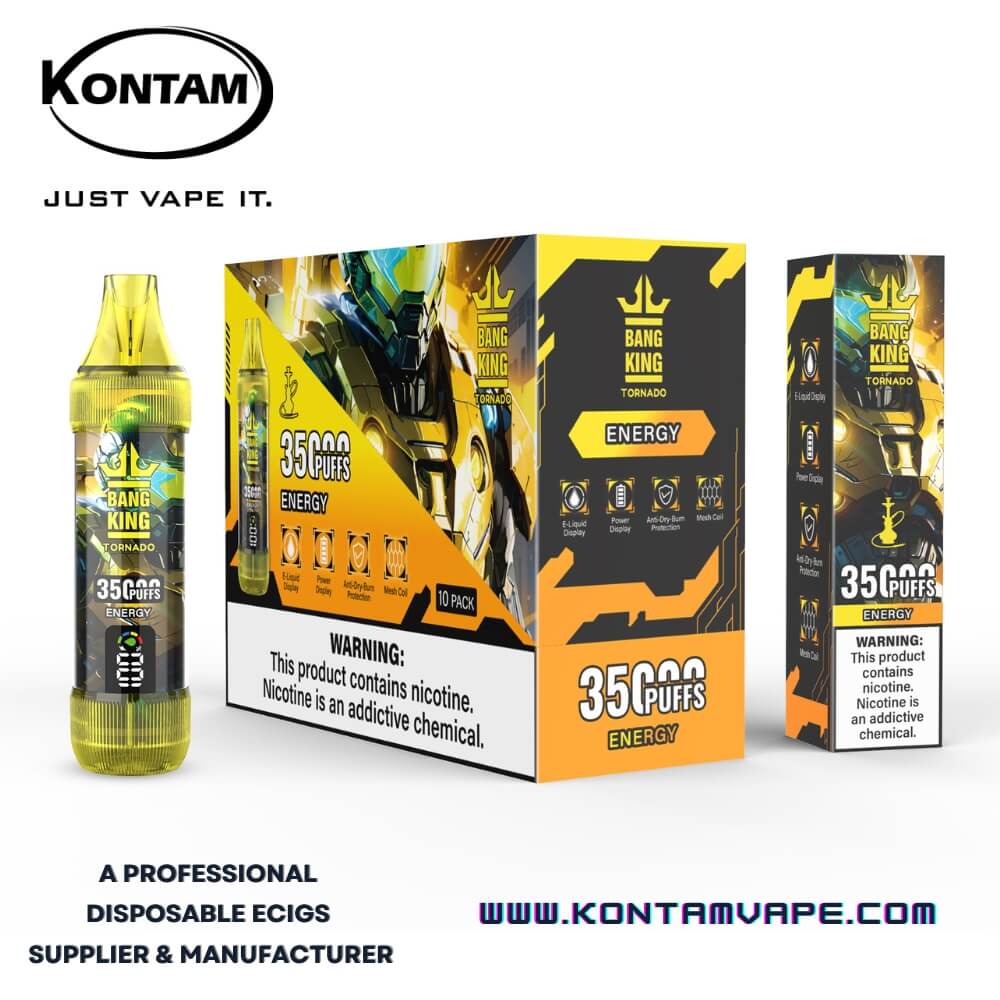 Original Bang King Tornado 35000 con LED de Desplazamiento de la Pantalla Desechables Vape Dispositivo Ecig – Oficial de Proveedores, fabricantes y distribuidores por Kontam Tech-Energy-www.kontamvape.com