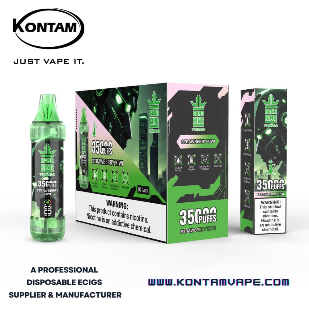 Original Bang King Tornado 35000 con LED de Desplazamiento de la Pantalla Desechables Vape Dispositivo Ecig – Oficial de Proveedores, fabricantes y distribuidores por Kontam Tech-Strawberry-Kiwi-www.kontamvape.com