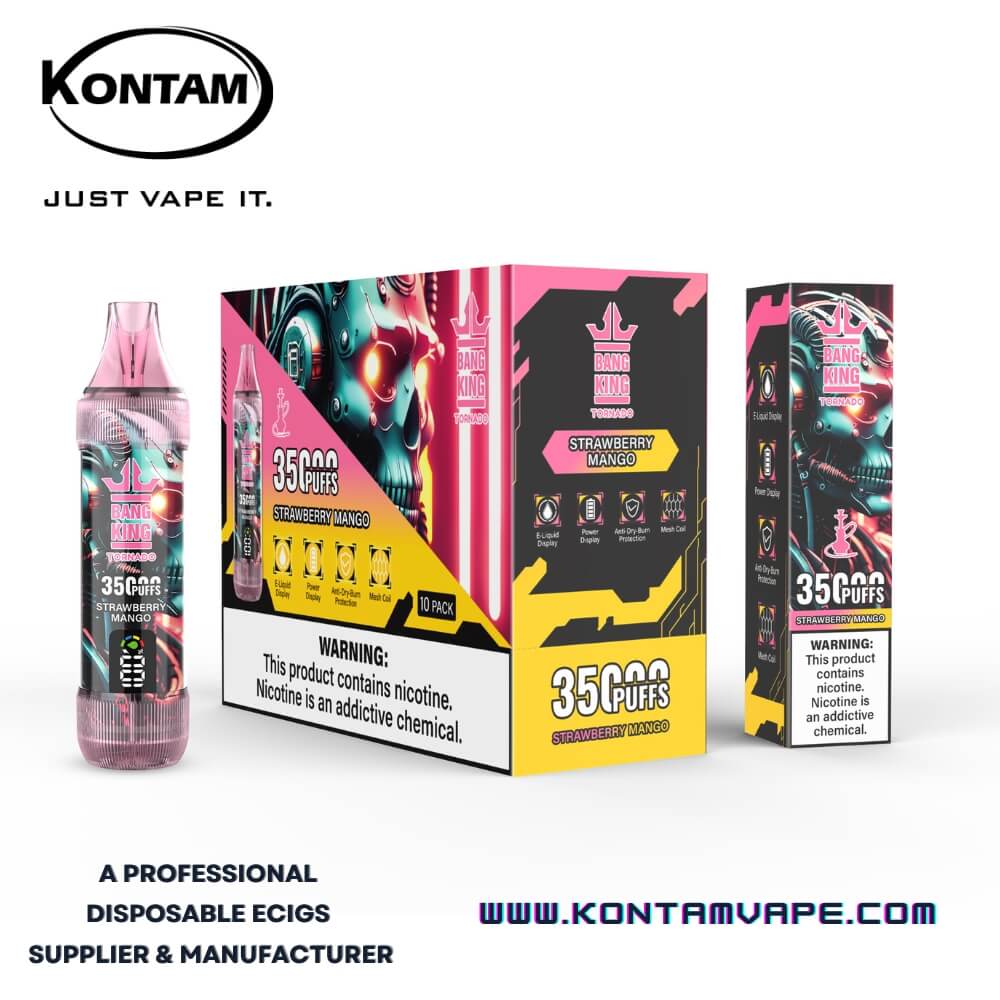 Original Bang King Tornado 35000 con LED de Desplazamiento de la Pantalla Desechables Vape Dispositivo Ecig – Oficial de Proveedores, fabricantes y distribuidores por Kontam Tech-Strawberry-Mango-www.kontamvape.com