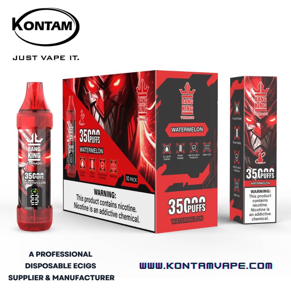 Original Bang King Tornado 35000 con LED de Desplazamiento de la Pantalla Desechables Vape Dispositivo Ecig – Oficial de Proveedores, fabricantes y distribuidores por Kontam Tech-Watermelon-www.kontamvape.com