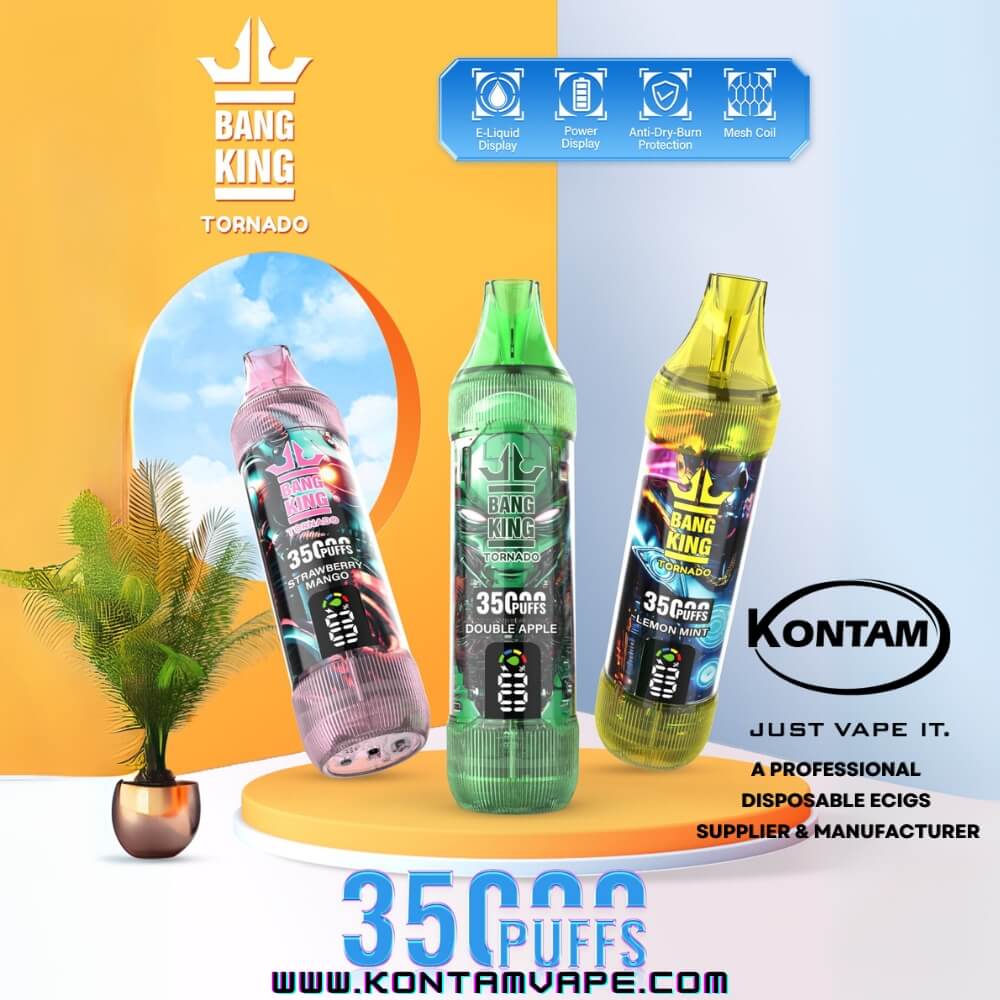 Original Bang King Tornado 35000 con LED de Desplazamiento de la Pantalla Desechables Vape Dispositivo Ecig – Oficial de Proveedores, fabricantes y distribuidores por Kontam Tecnología-todas las flavours-5-www.kontamvape.com