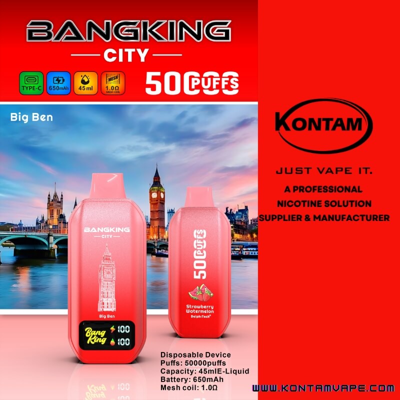 Bang Rey De La Ciudad De 50000 Bocanadas Vape – Big Ben De Fresa Sandía – Kontam Tech