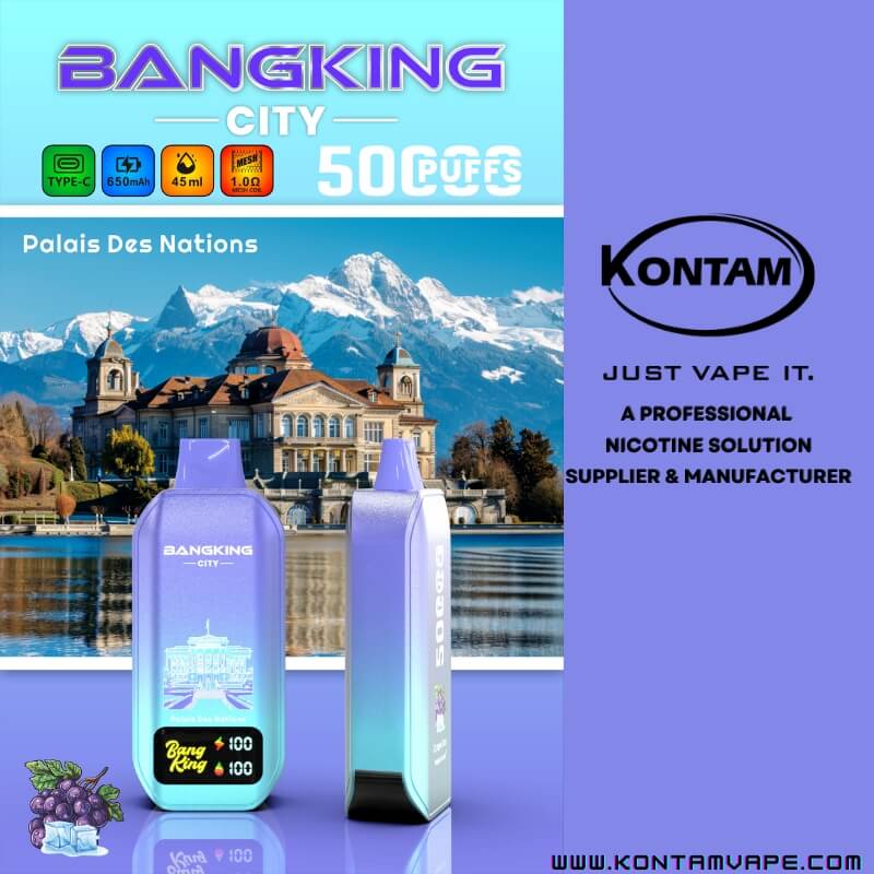 Bang Rey De La Ciudad De 50000 Bocanadas Vape – Palais Des Nations De Uva De Hielo – Kontam Tech