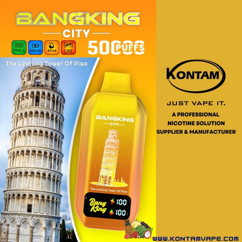 Bang Rey De La Ciudad De 50000 Bocanadas Vape – Pisa, La Torre De Frutas Tropicales – Kontam Tech