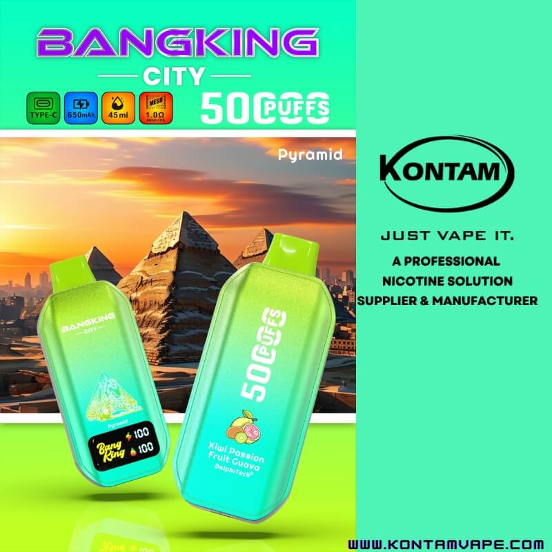 Bang Rey De La Ciudad De 50000 Bocanadas Vape – Pirámide De Kiwi Frutas De La Pasión, Guayaba Kontam Tech