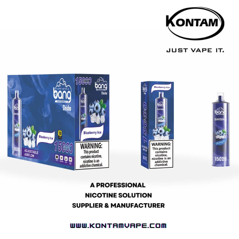 Bang Shisha 15000 (15k) Desechables Vape – Arándanos de Hielo con Sabor Kontam Tecnología de Envasado