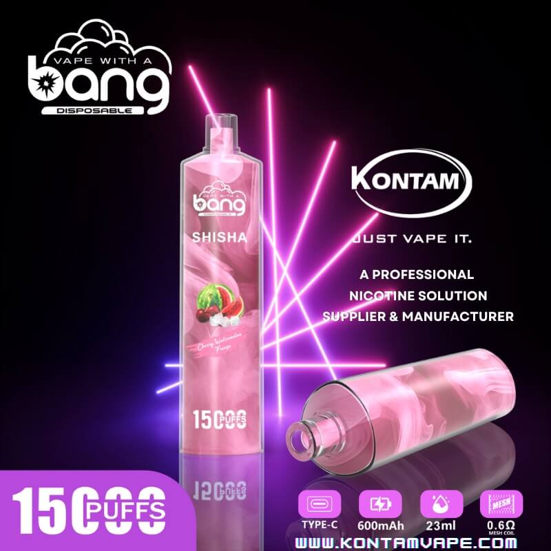 Bang Shisha 15000 (15k) Desechables Vape – Cerezo de la Sandía de Neón – Kontam Tech