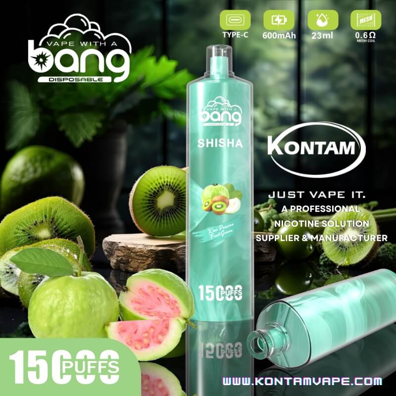 Bang Shisha 15000 (15k) Desechables Vape – Kiwi Frutas de la Pasión, Guayaba Kontam Tech