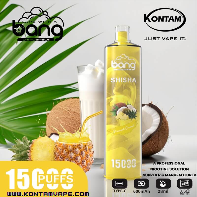 Bang Shisha 15000 (15k) Desechables Vape – Piña Coco – Kontam Tech