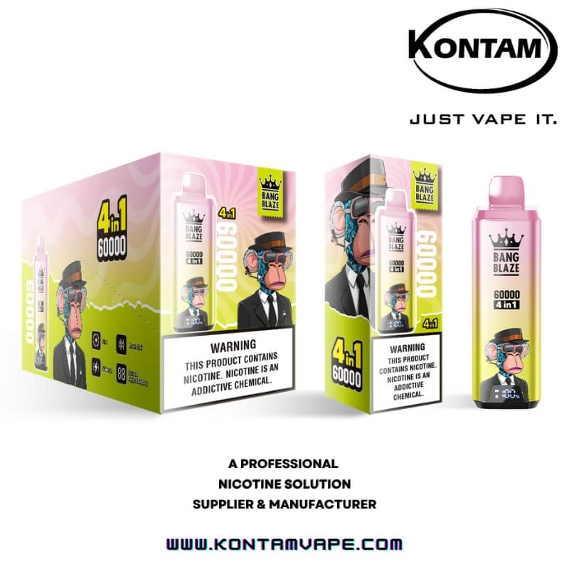Amarillo Bang Blaze 4-en-1 60000 Puff Vape Embalaje – Kontam Tech
